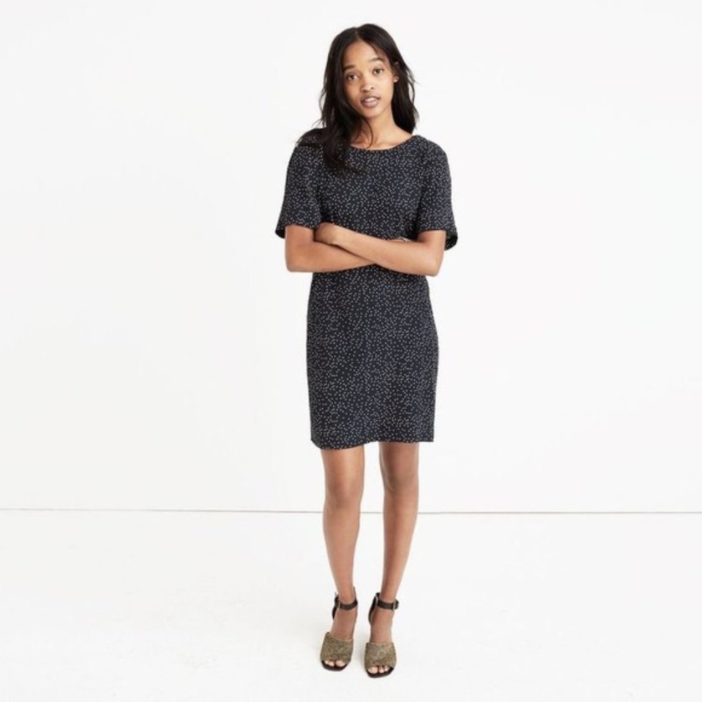 Madewell zip back dress in dot scatter